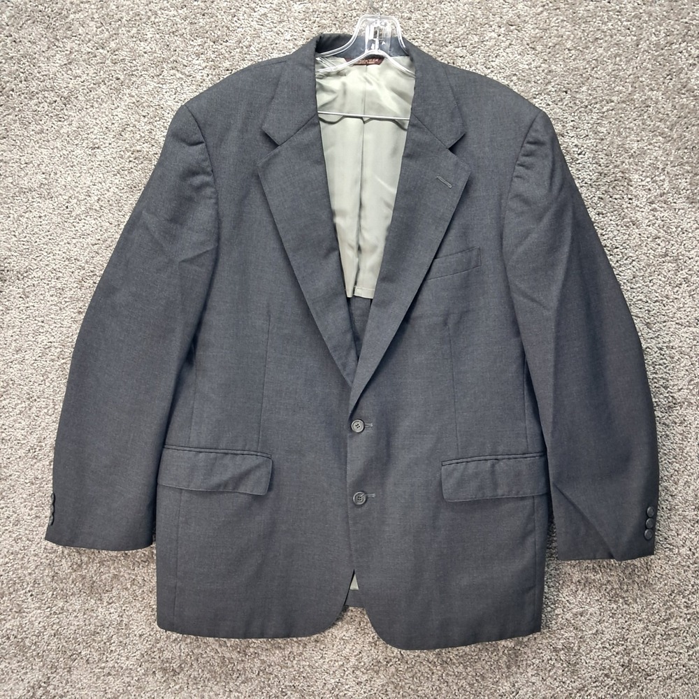Redwood & Ross Mens Charcoal Gray‎ 100% Pure Wool Two Button Blazer